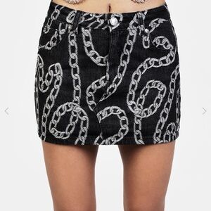 **RARE** Disturbia Monochrome Chain Pattern Skirt
